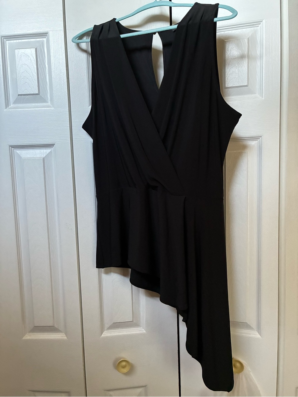 WHBM Black Sleeveless Asymmetric Tunic